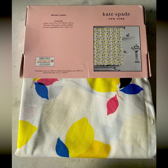 Kate Spade Lemon Zest Shower Curtain - Picture 2 of 4